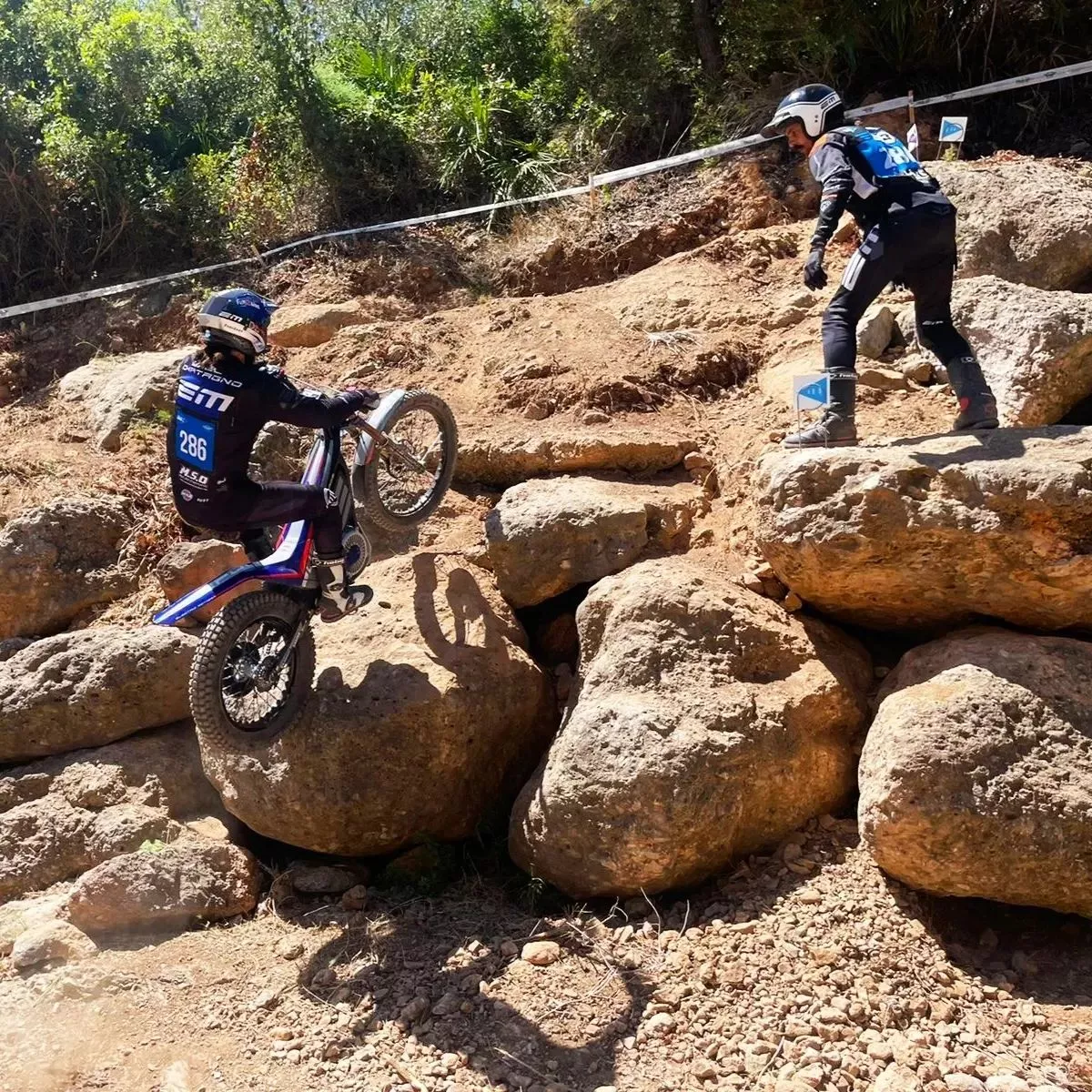 Bunny hopping over rocks is just one of the many challenges that riders of the 2023 Electric Motion e-trials bike range are sure to encounter
