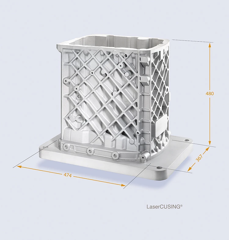 An engine block, 3D printed using Concept Laser's existing additive manufacturing machine