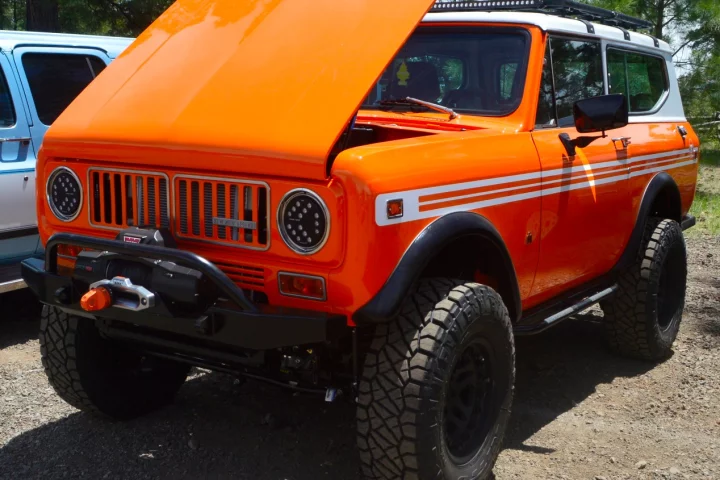 The Scout currently lives on through restomods like this one from New Legend, shown at Overland Expo 2017