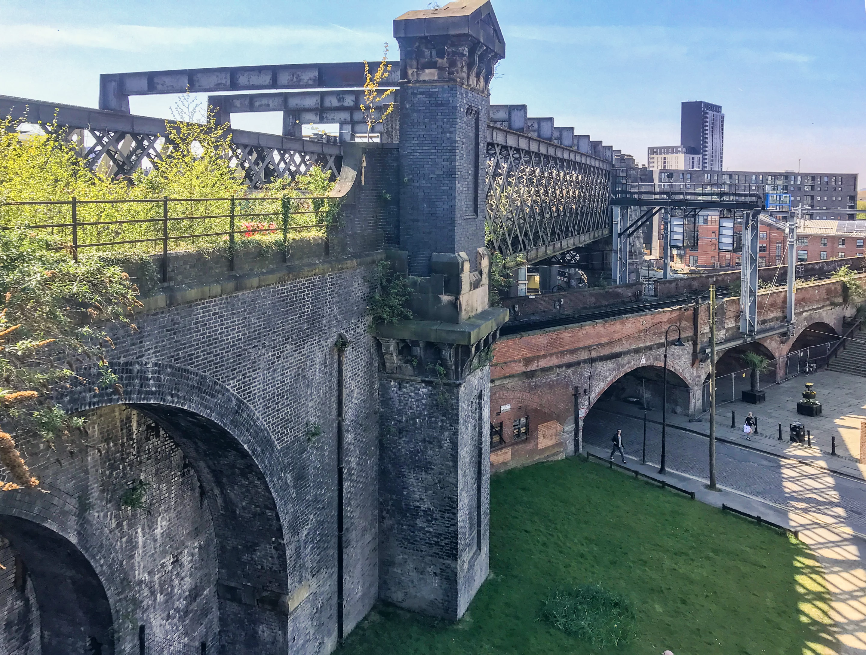 The Castlefield Viaduct on which the High Line-style park will be built has become dilapidated and greenery already grows on it naturally