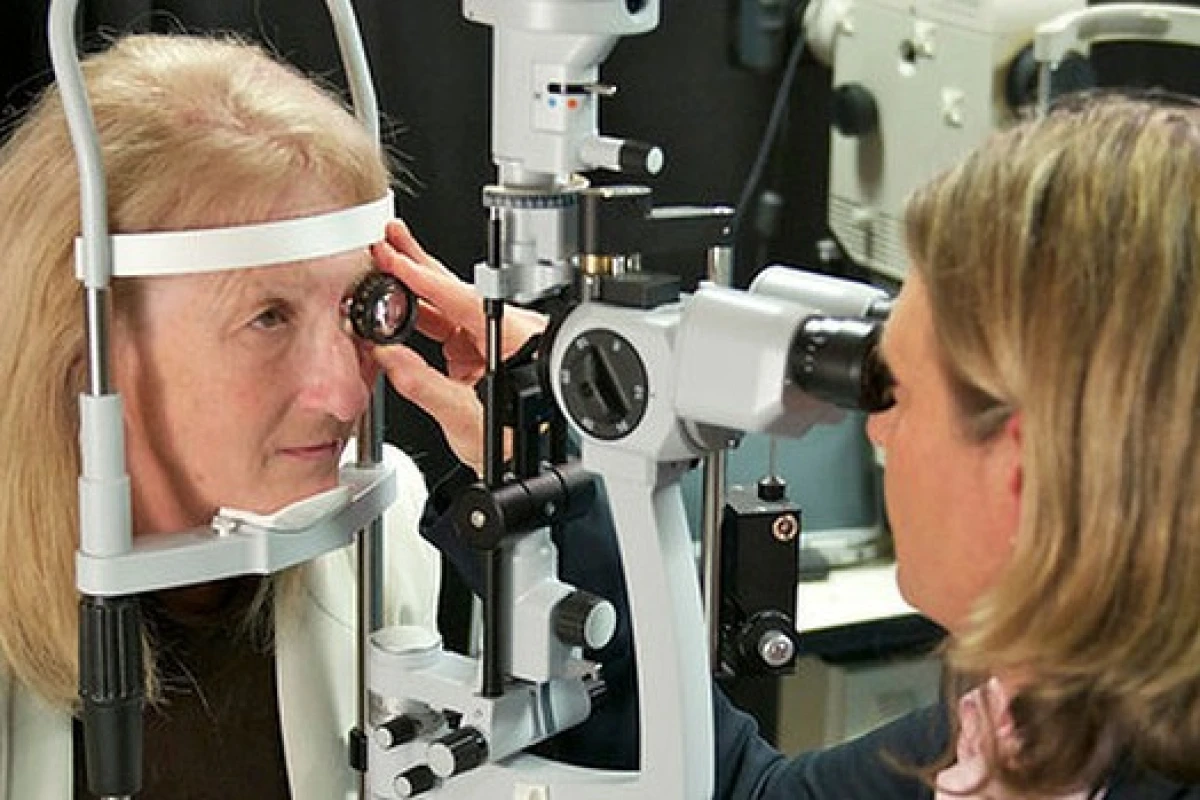 Dianne Ashworth testing her new retinal implant: “All of a sudden I could see a flash of light. It was amazing" (Image: BVA)