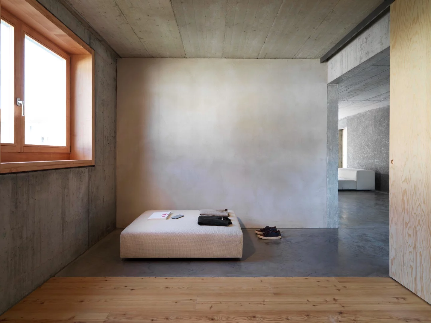Inside one of Affordable Housing Langgrütstrasse's bedrooms