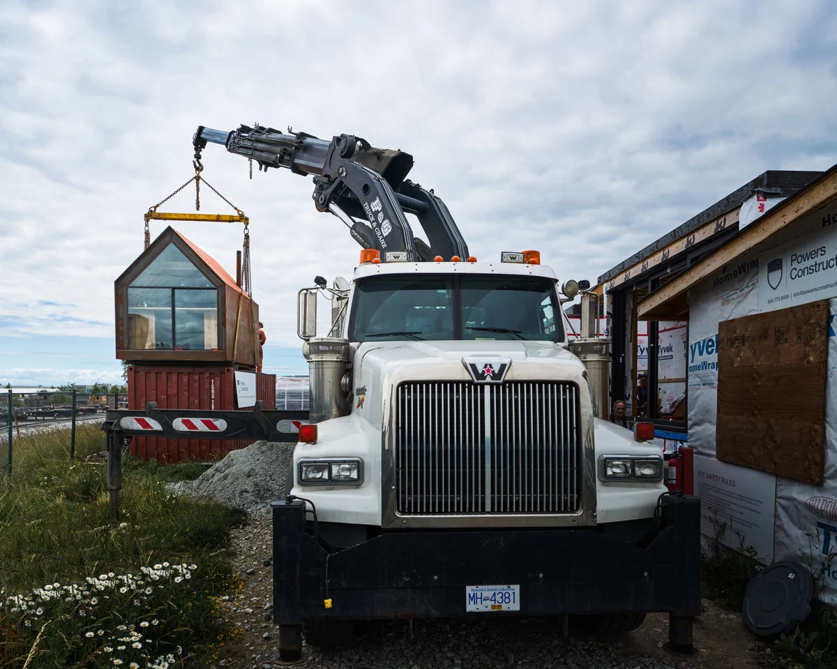 The Site Shack is finished in rusted corten steel