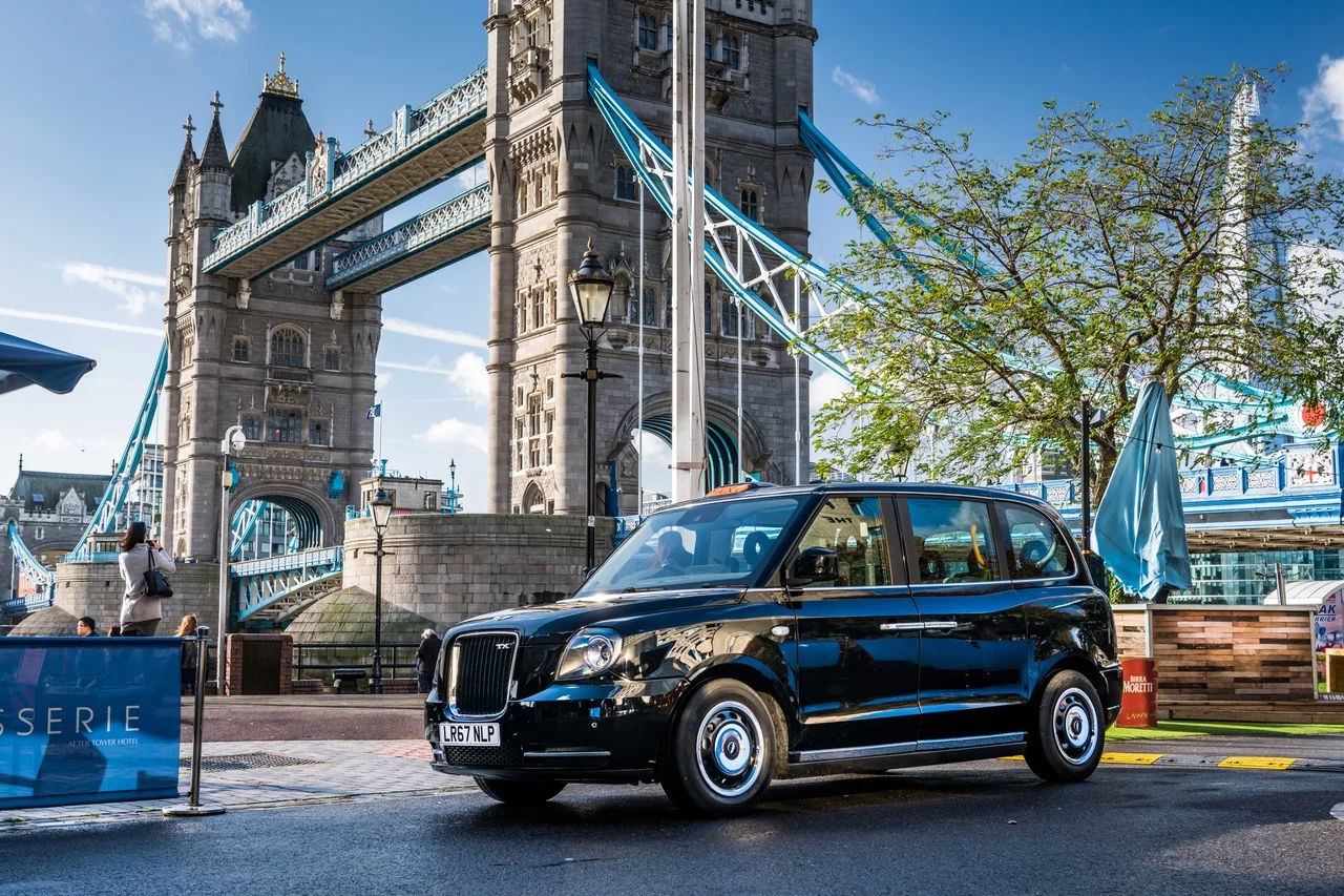 The TX eCity taxi has an all-electric range of 80 miles per charge