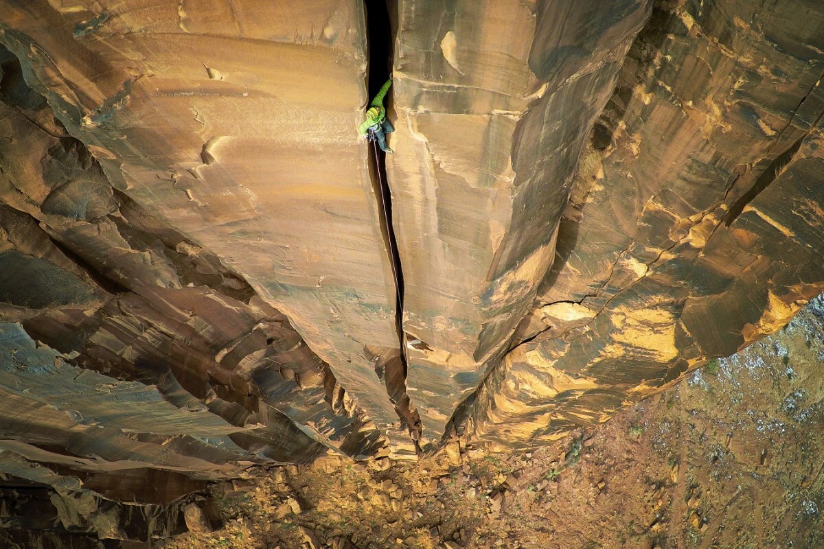 A climber in Moab, Utah, the first-place winner in the Sports/Adventure category