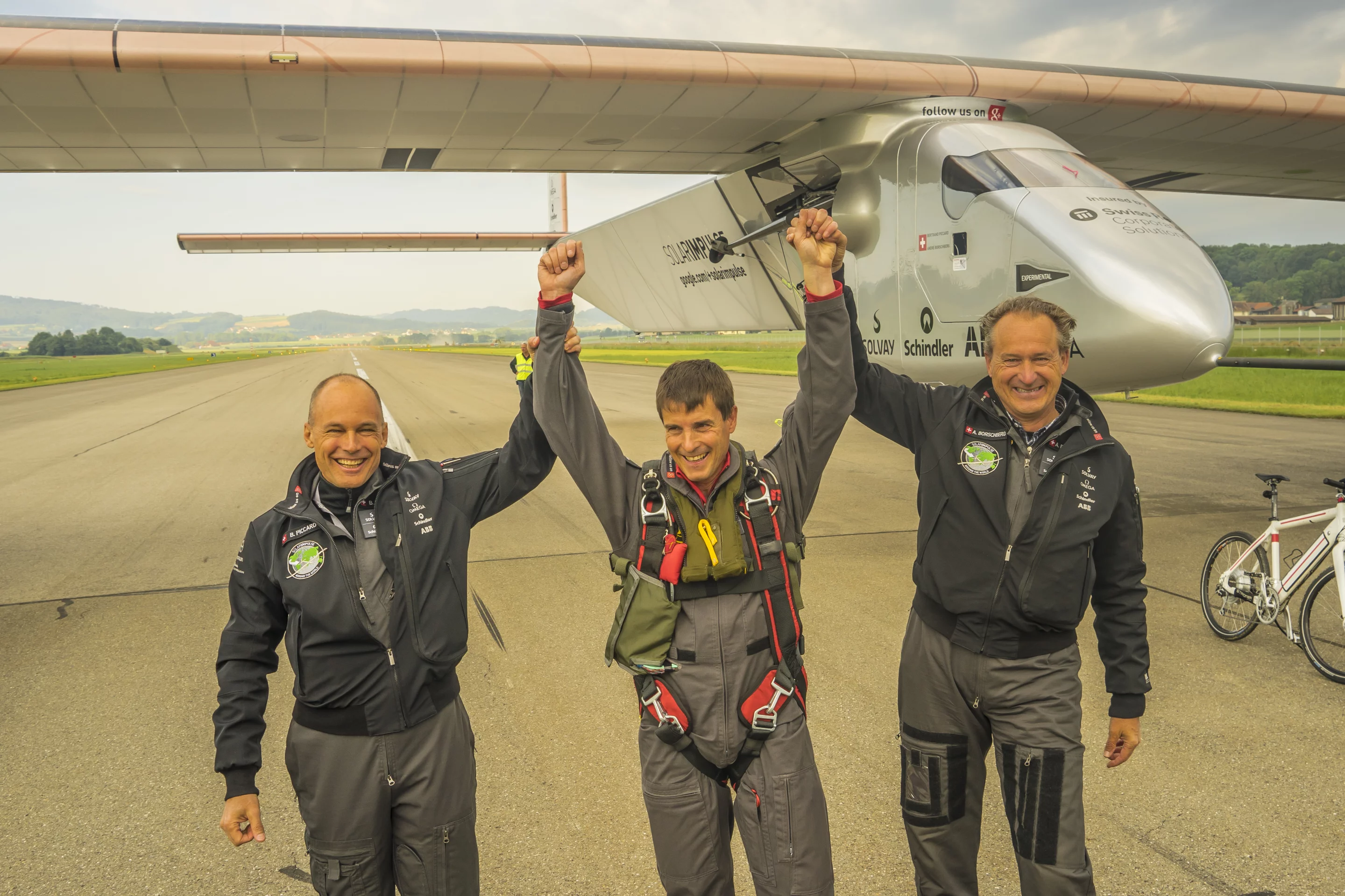 Bertrand Piccard, Markus Scherdel, and André Borschberg