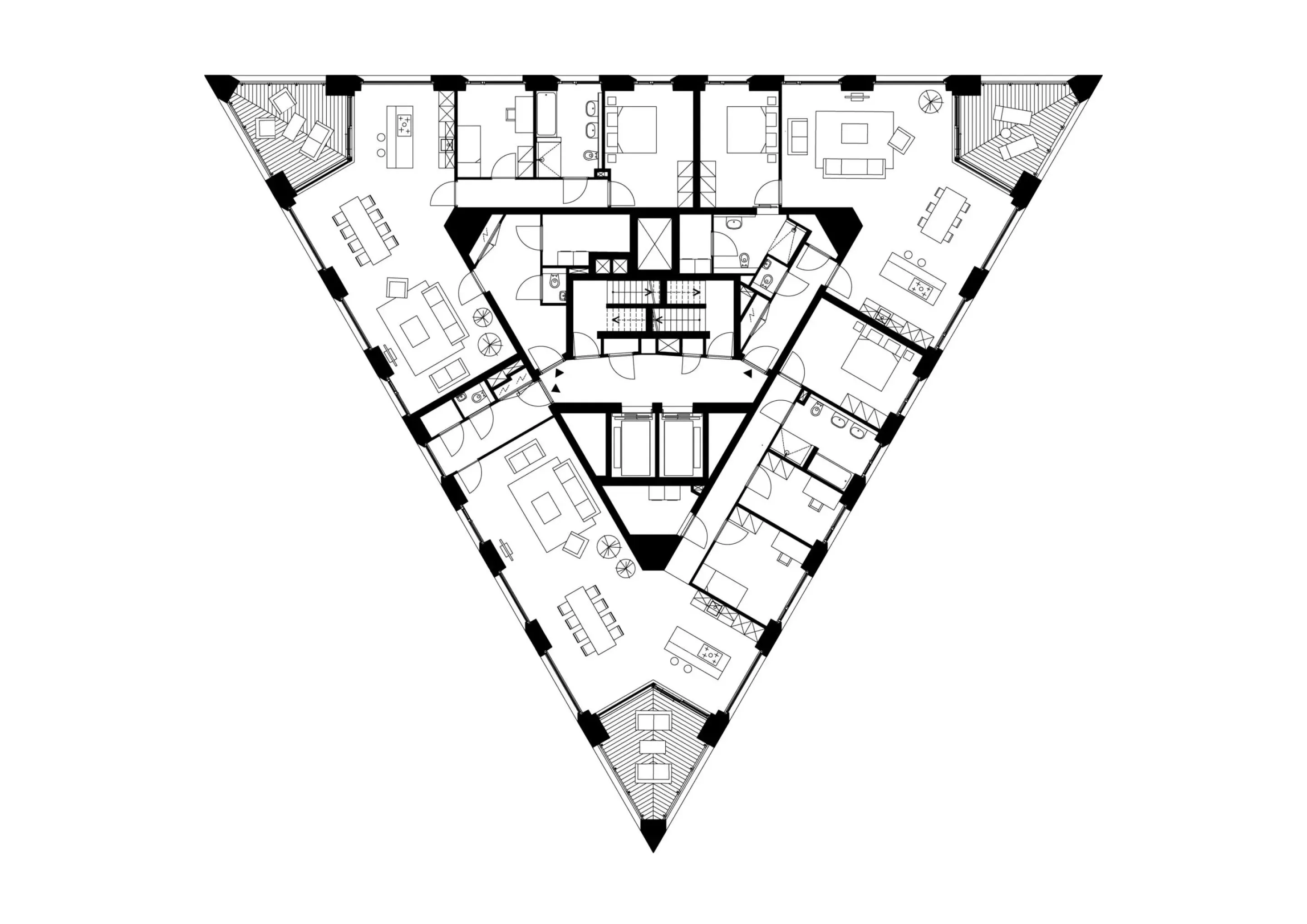 Rotationg Triangular High Rise Top-heavy triangular tower takes shape in Rotterdam