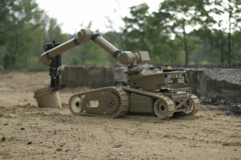 The 710 Warrior can be fitted with a manipulator arm