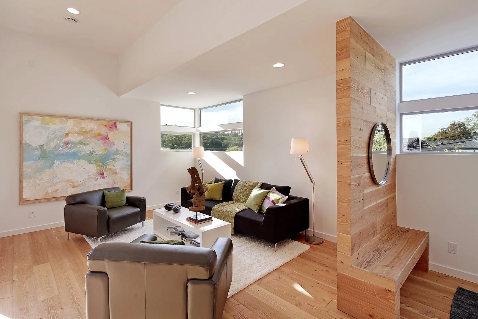 A living room at one of the New Rainier Vista houses
