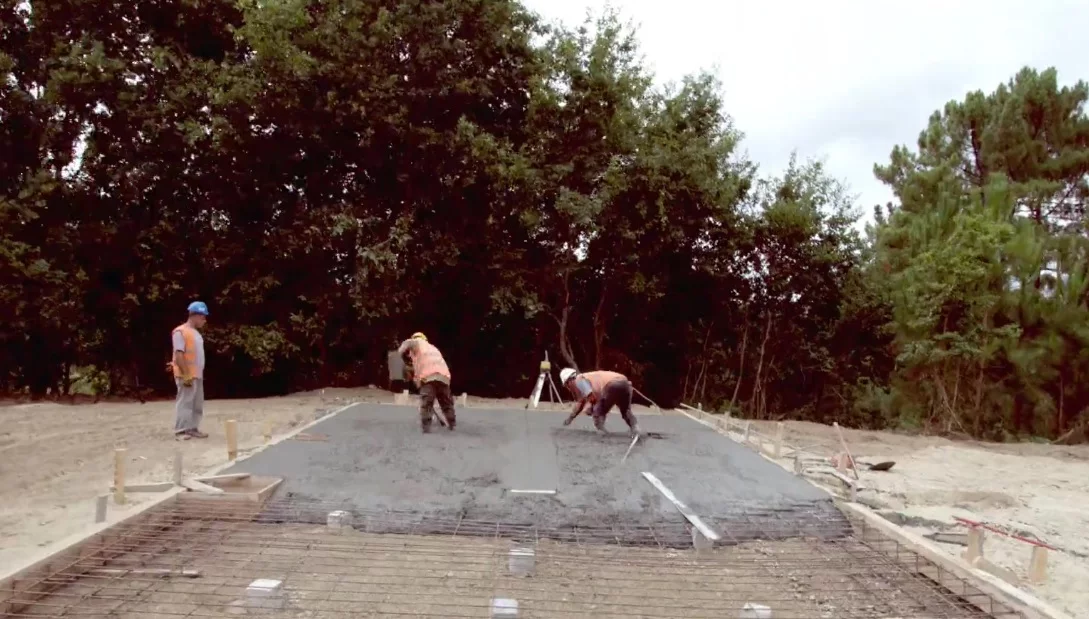 Concrete foundations getting prepared