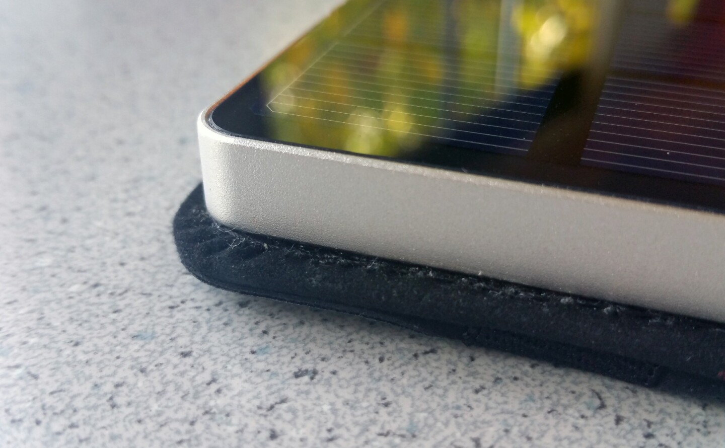 The Solartab features a machined aluminum frame that lies flush with the glass surface