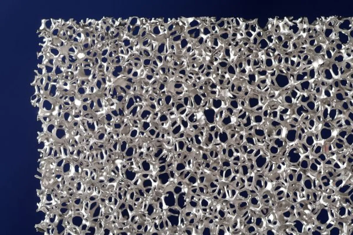 A piece of the TiFoam titanium bone replacement material
