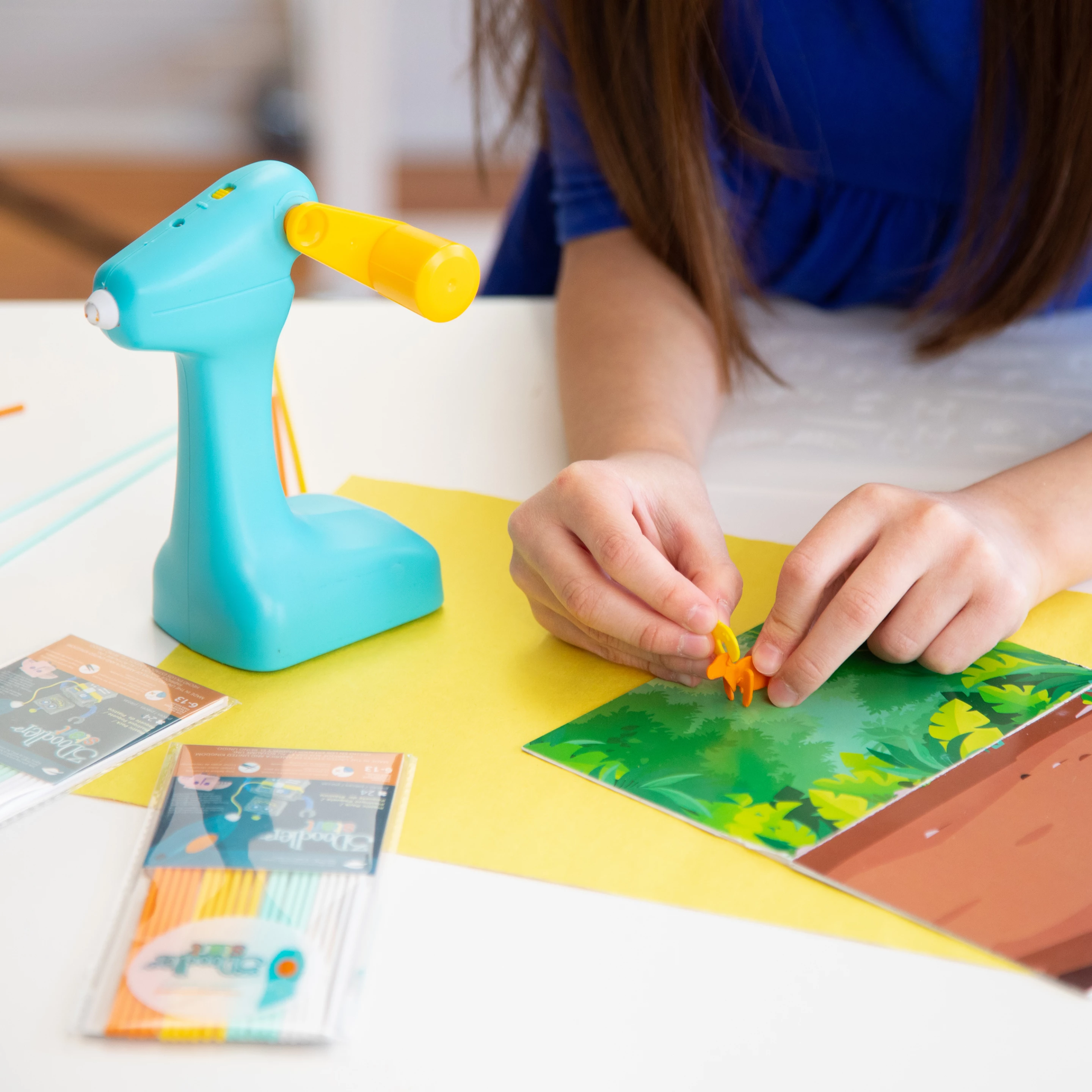 After cranking out character components using supplied molds, young creatives can build three-dimensional models to play with