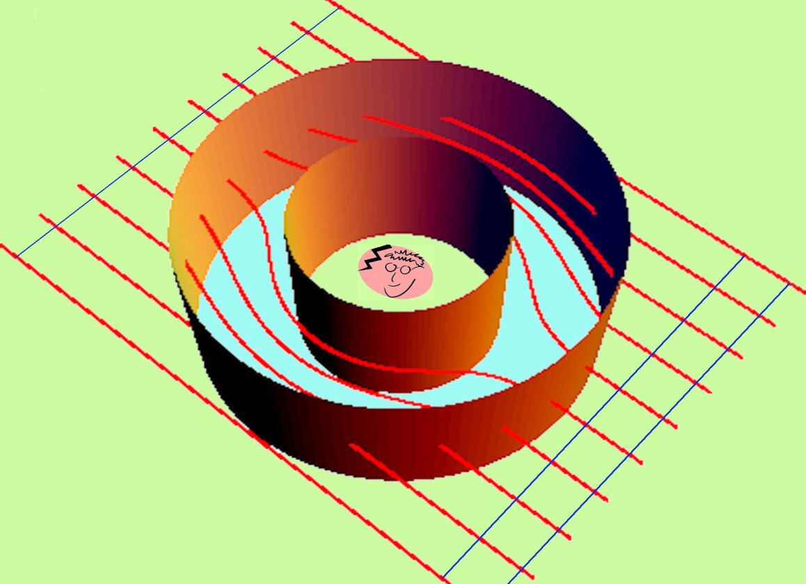 Light rays being diverted around a tiny Harry Potter sketch by an annular invisibility cloak (Image: B. Dodson, with material from