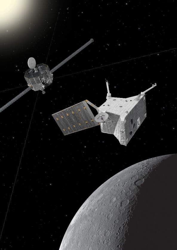 BepiColombo modules separating at Mercury
