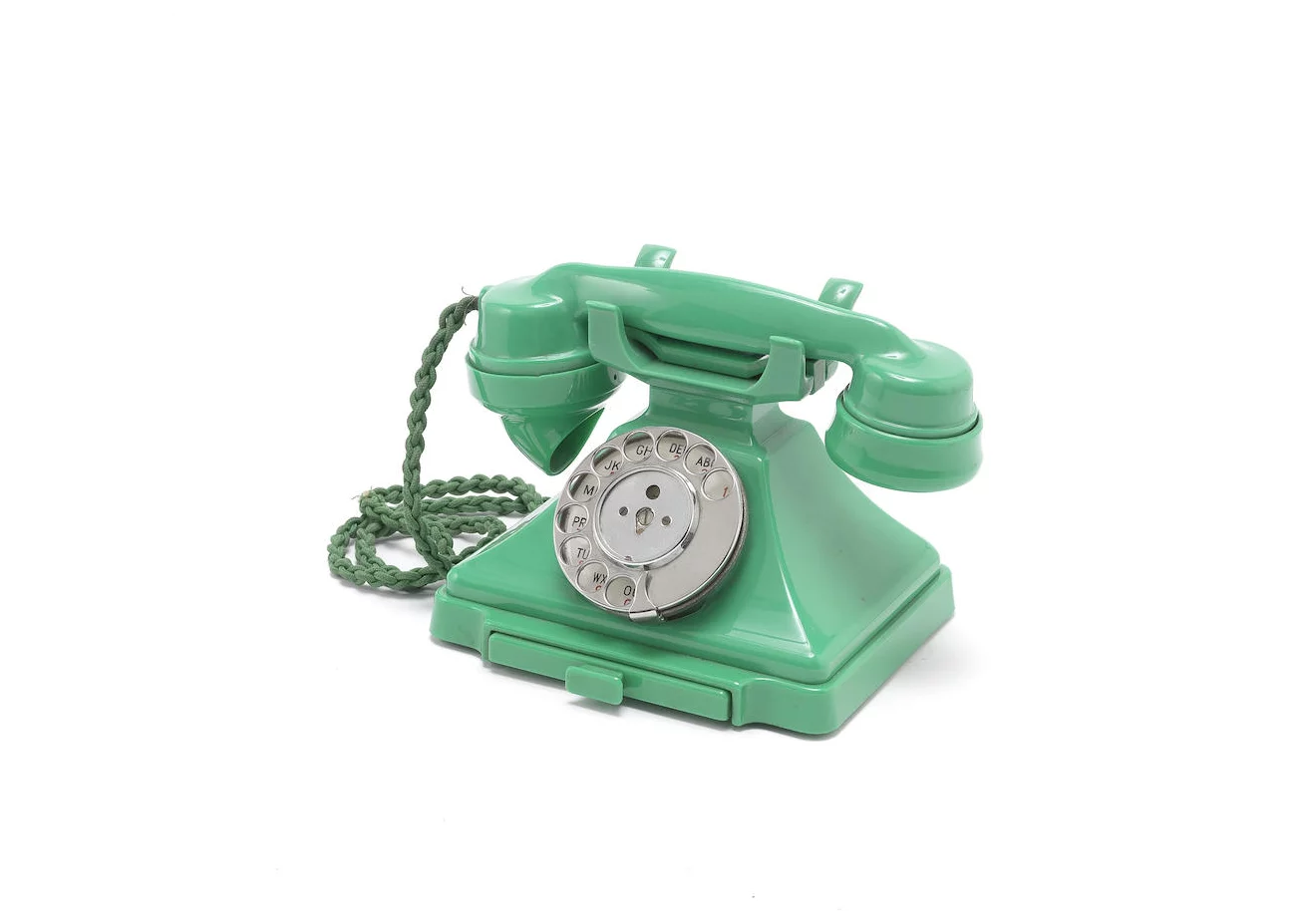 A 232F green bakelite telephone