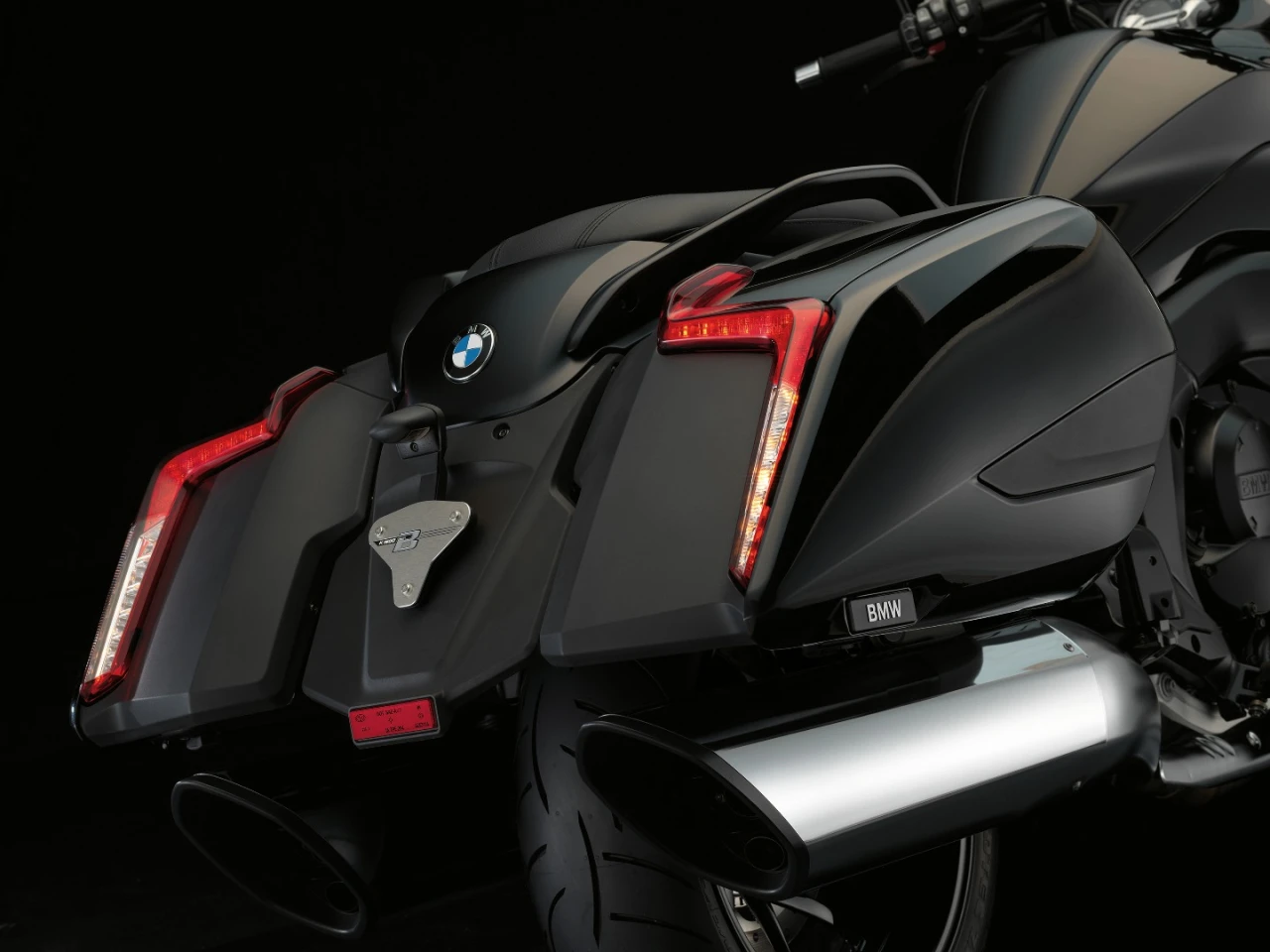 The chrome exhausts are a new touch on the K1600 B