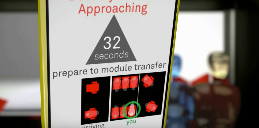 When it's your time to exit, the app prompts you to your exit pod