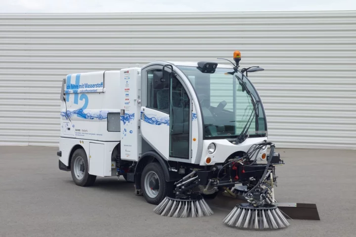The hydrogen-powered CityCat H2 that is being trialed on the streets of Basel, Switzerland