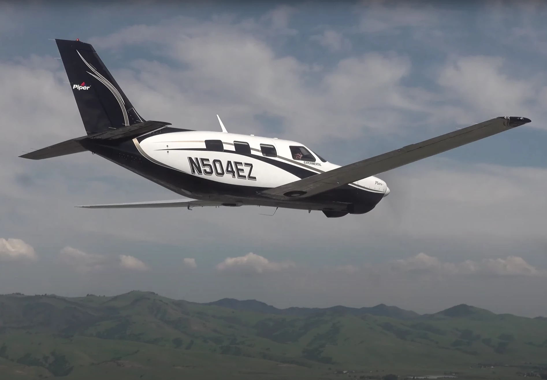 One of the two ZeroAvia prototype six-seater Piper Malibu airplanes