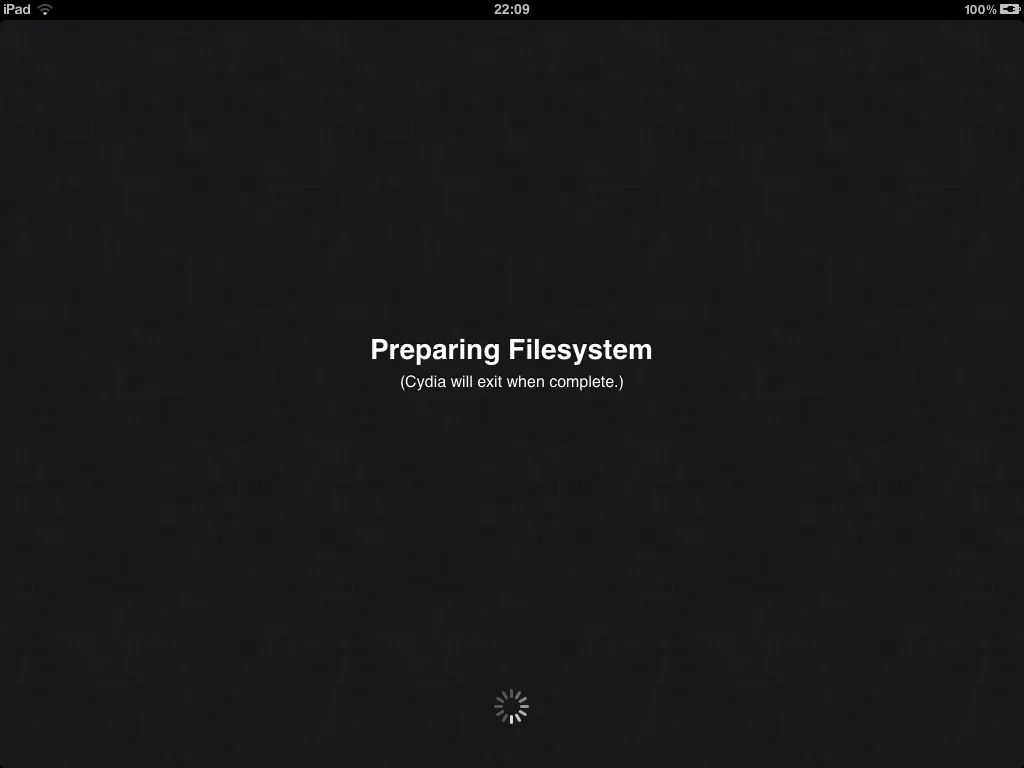 A Jailbroken iOS device will spend some moments preparing Cydia