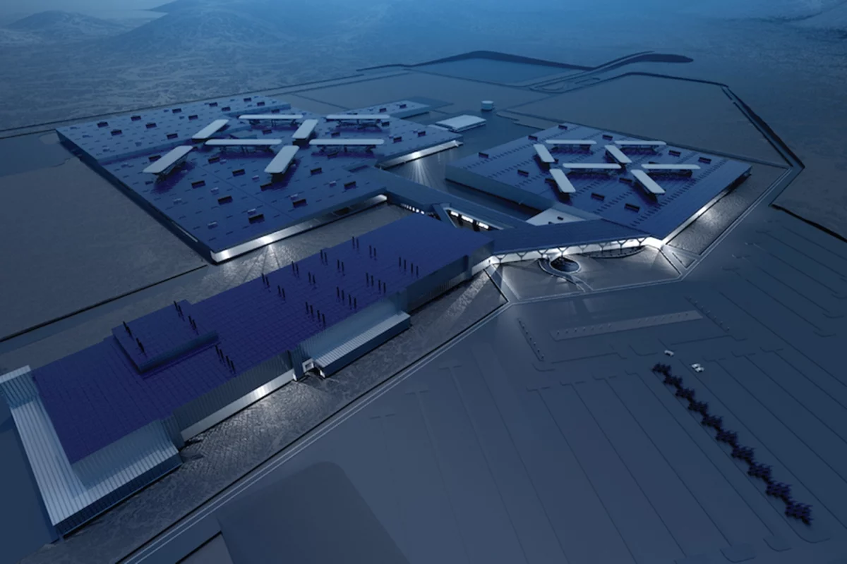 The US$1 billion Faraday Future facility will cover an area of 900 ac (364 ha)