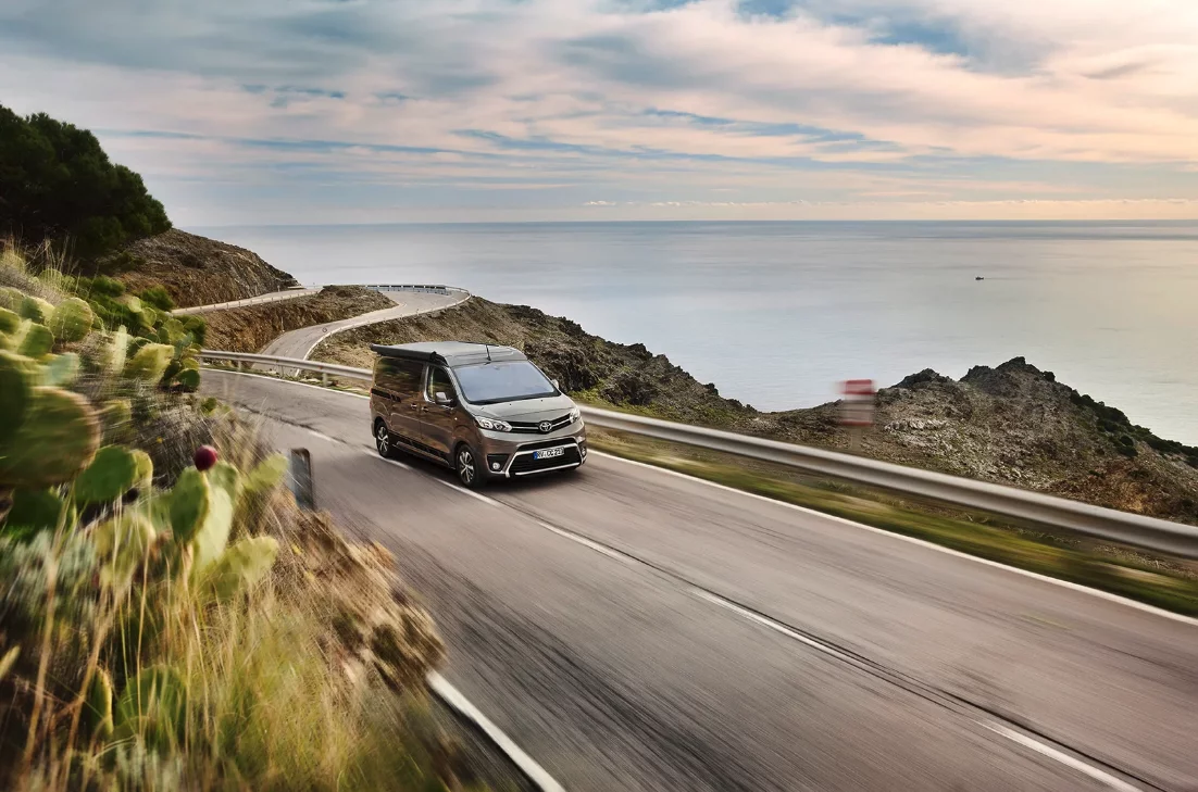 Cruising the coast in the Crosscamp van