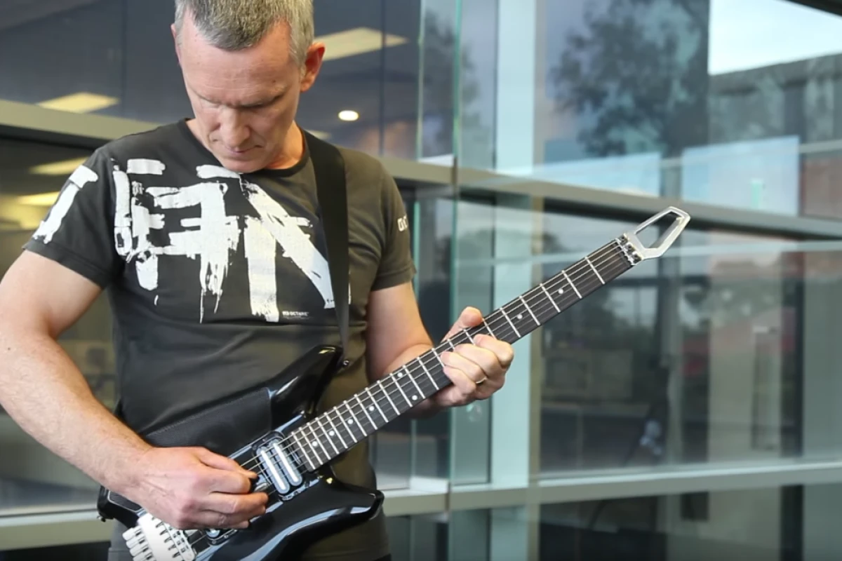 Designer Dave Auld plays the Fusion Guitar