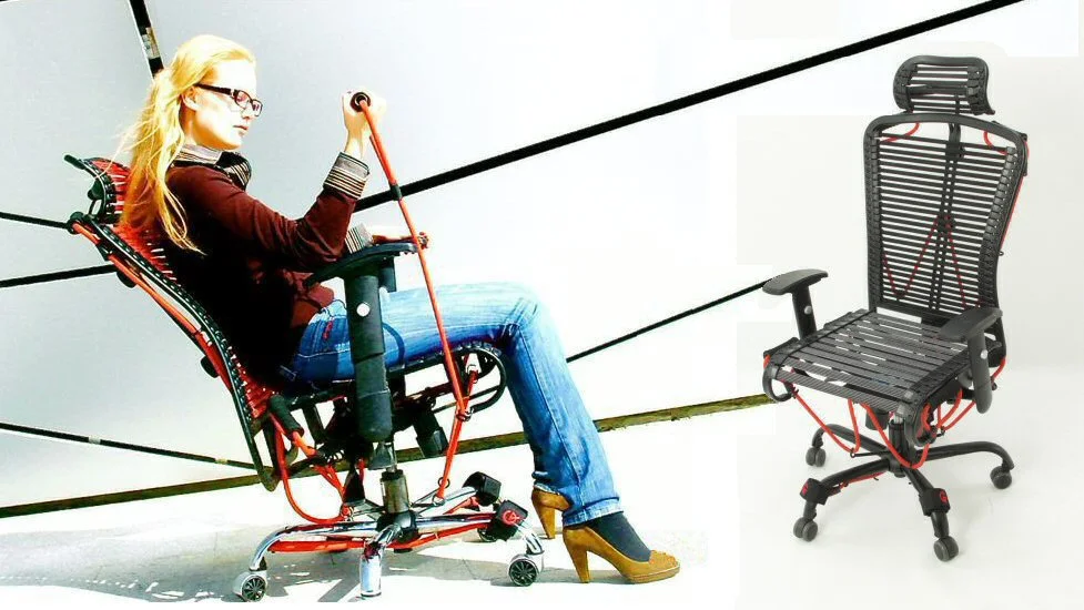 The GymyGym ergonomic exercise chair places a full body workout at your disposal without ever having to leave your desk