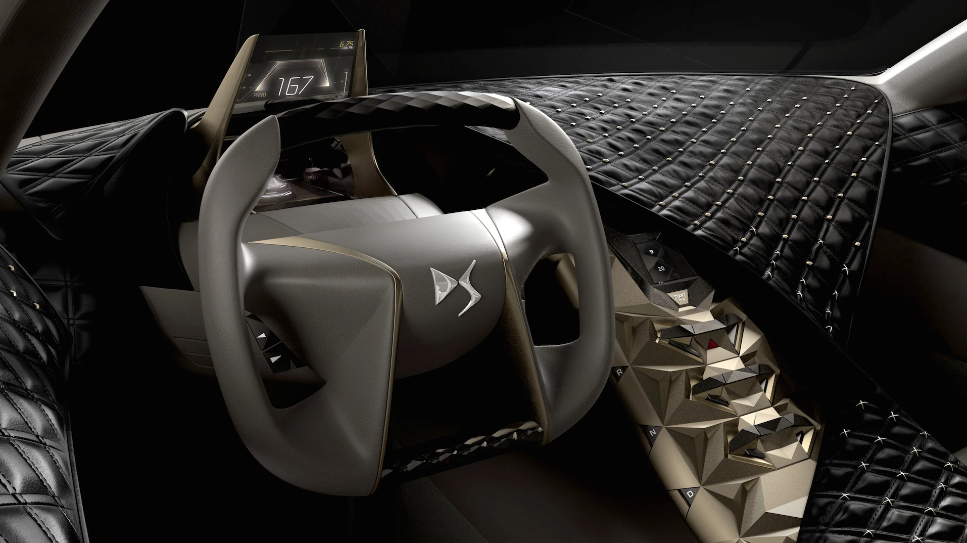 The Divine's navigation system can display directions on a 3D hologram above the speed readout