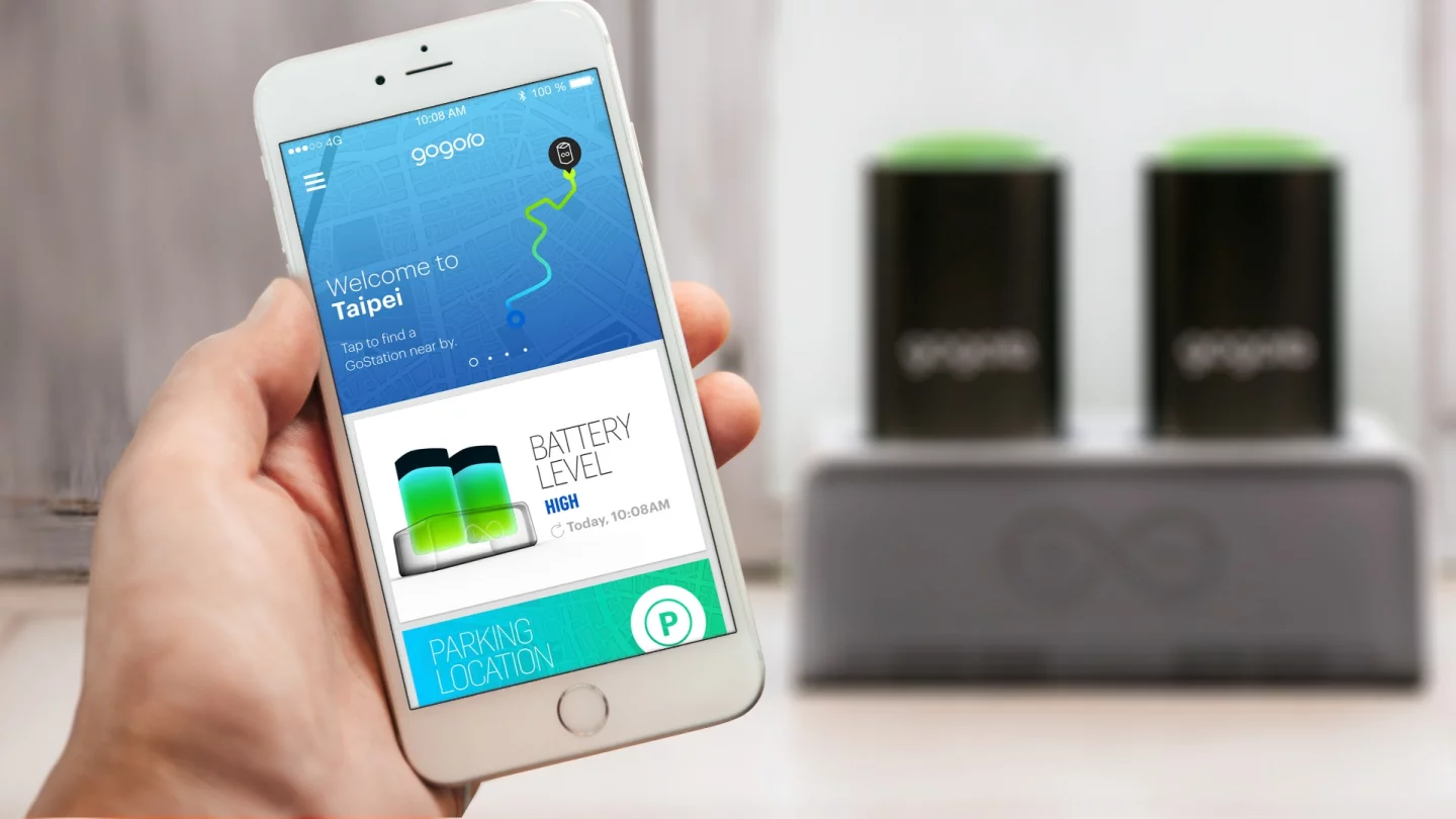 Users of Gogoro's scooter sharing service can access the vehicles through the app