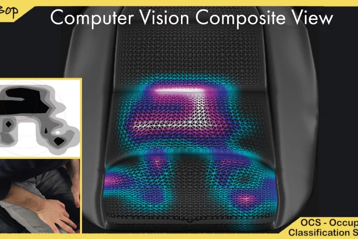 A composite view of what the BeBop smart material senses when someone is sitting in a car seat