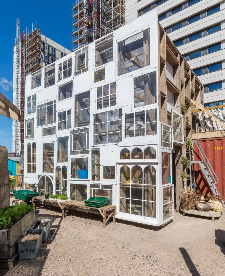 The Glass House is made using recyled glass windows