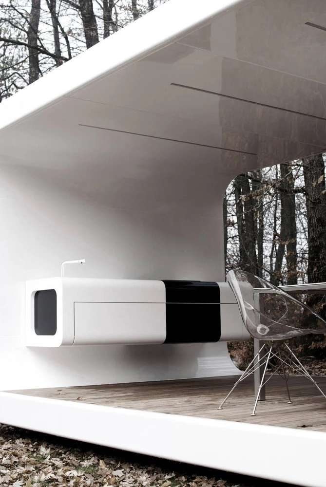 The Summer Kitchen module can transform the Pavilion into an outdoor kitchen and dining area