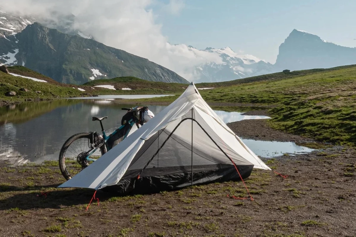 Setup is claimed to take less than five minutes – a hiking pole can be used instead of a bike
