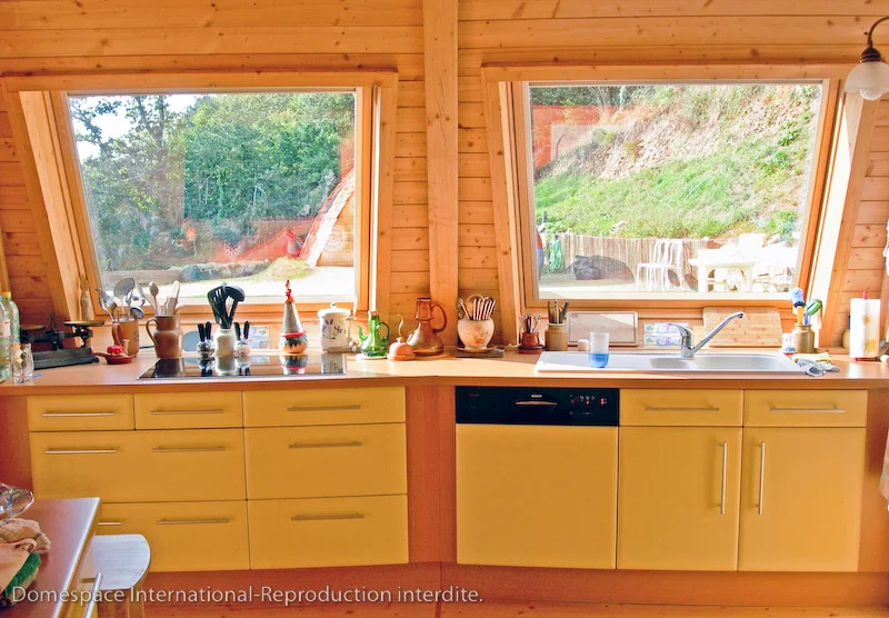 A Domespace kitchen - stunning views depend on location