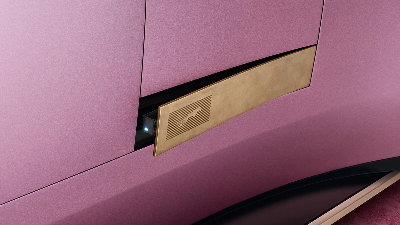 Modern cars need more brass, like these laser-etched panels that hide the Type 00's rear cameras