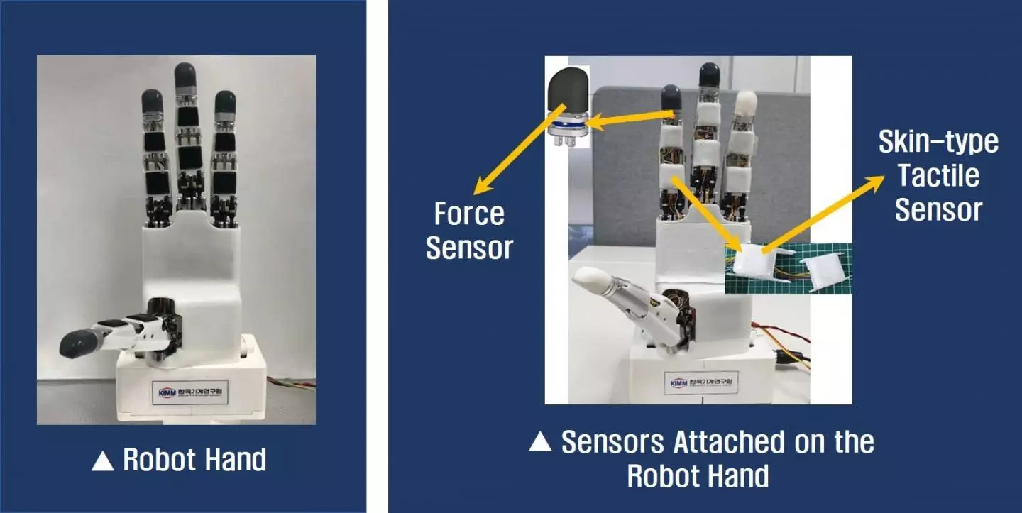 Force and tactile sensors enable a new robotic hand to grasp delicate objects