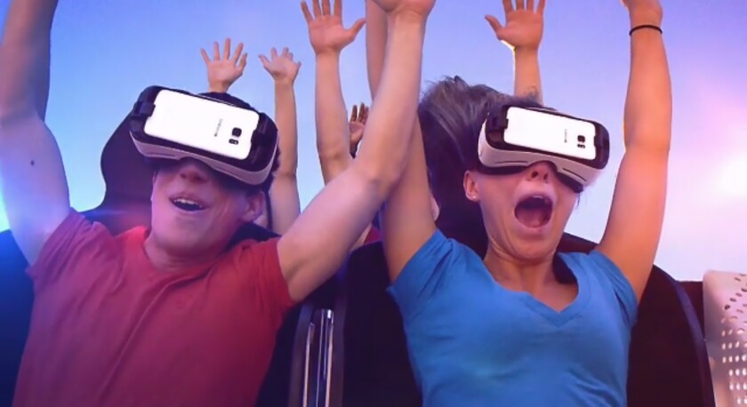 Gear VR-wearing roller-coaster riders