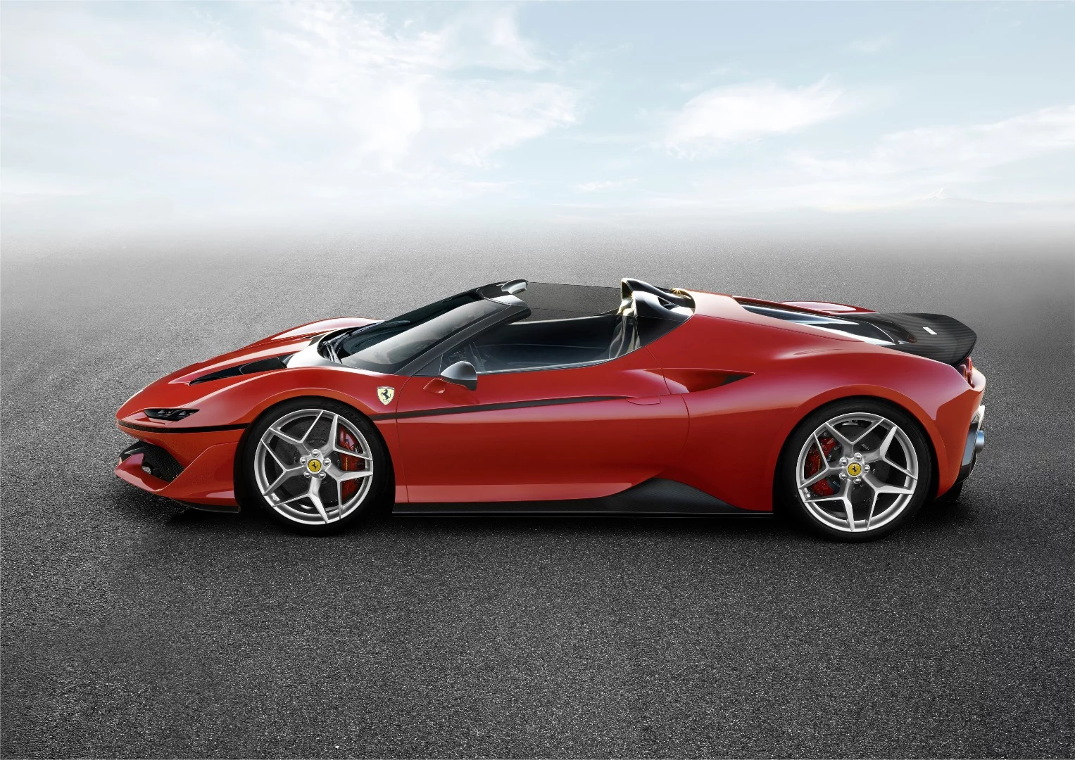 The Ferrari J50 sits on unique forged alloy wheels