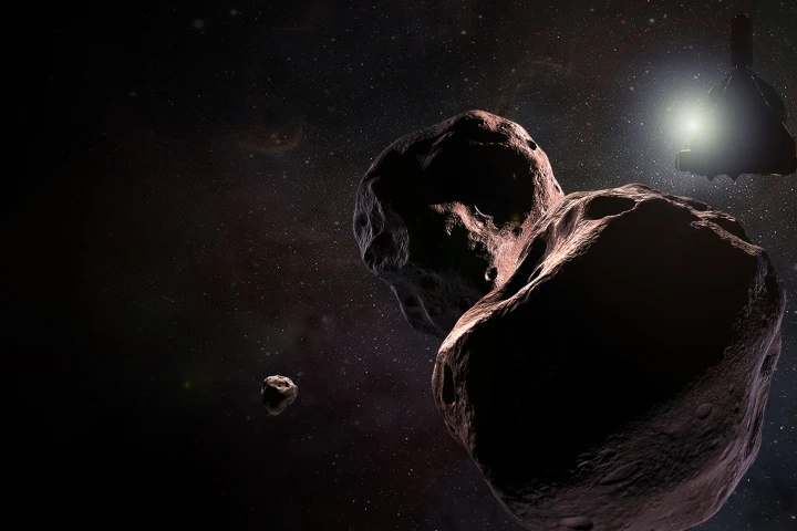 Artist's impression of New Horizons approaching Ultima Thule