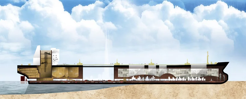 A road runs through the ship for access (Image: Chris Collaris Design)