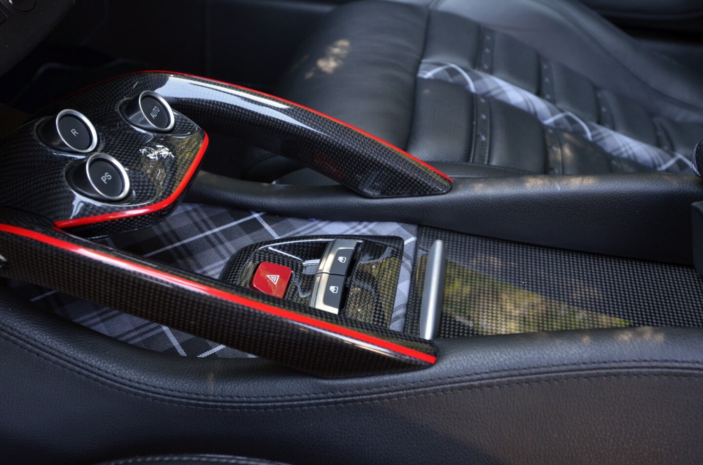 The personalized FF gets red highlights on the dashboard and instruments