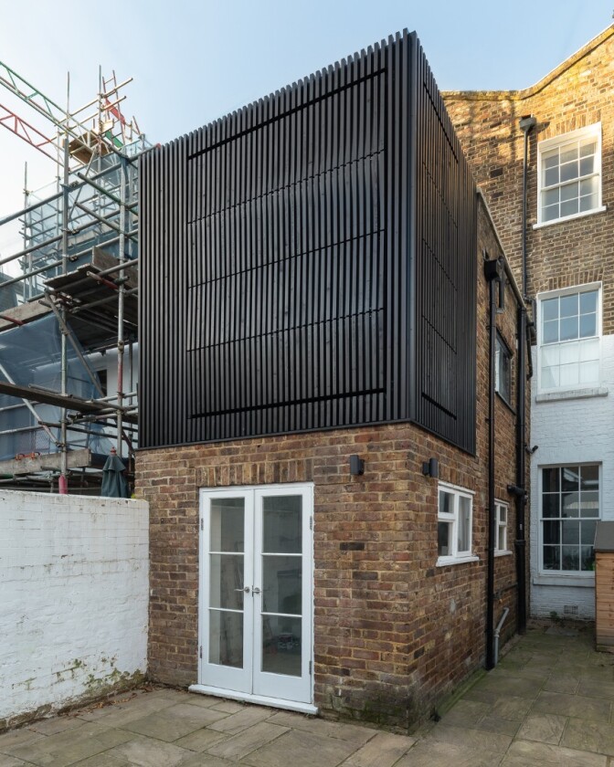 Black Box's shutters, shown closed