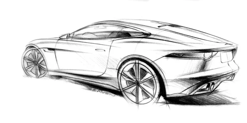 The Jaguar C-X16 production concept sports car design sketch