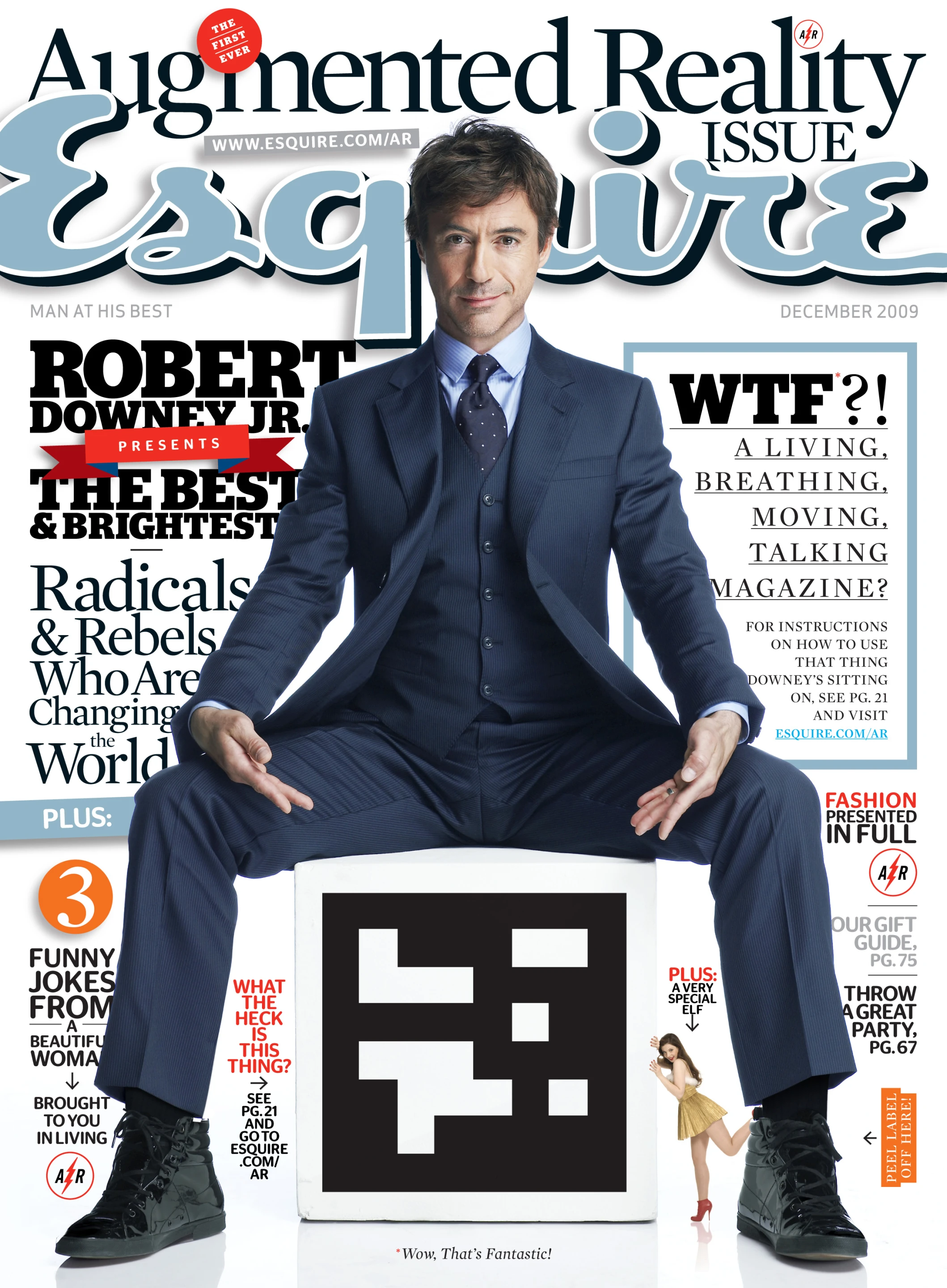 Robert Downey Jr. can be seen jumping off the page when the software recognizes the special page marker