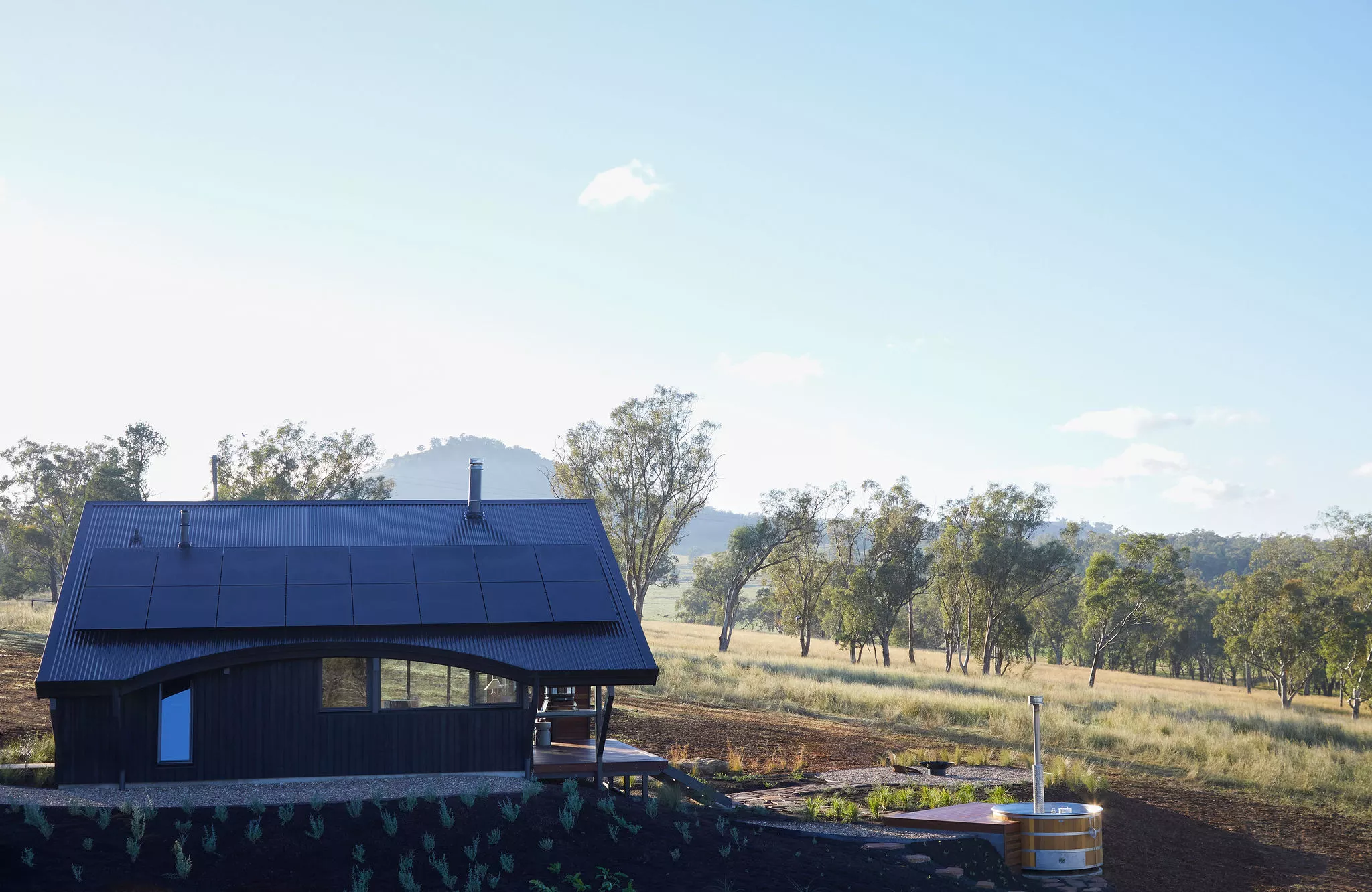 The Gilay Estate runs fully off-the-grid and gets all power from a roof-based solar panel array