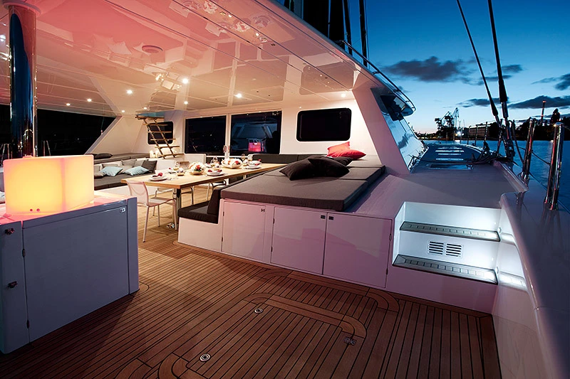 The Sunreef 80 cockpit
