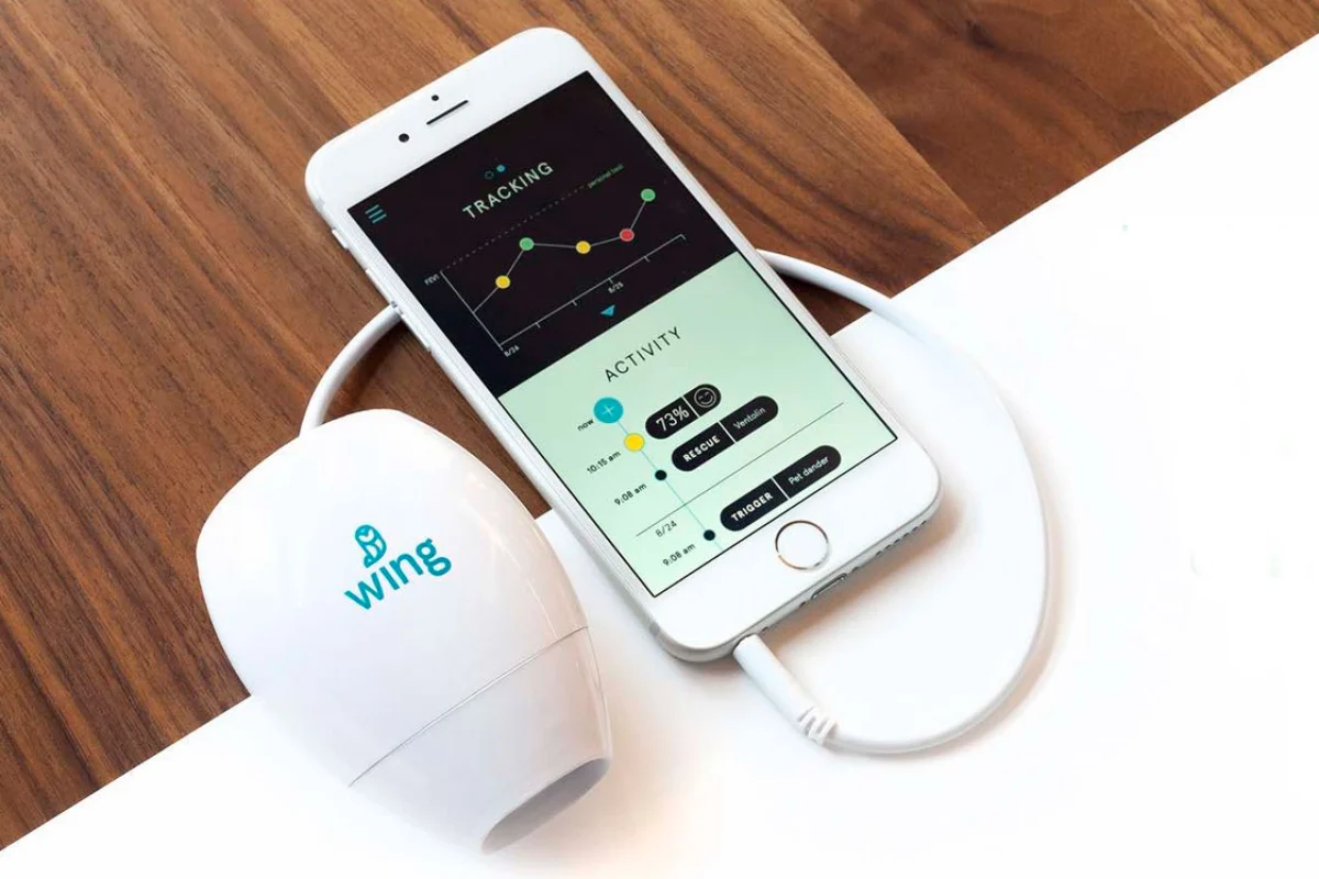 Wing is a pocket-sized lung monitor and companion app designed to help users manage their asthma, CF, or COPD