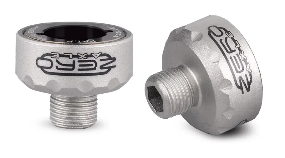 The bolt assembly of Tioga's ZEROaxle MT-ZERO pedal can be replaced separately from the pedal platform